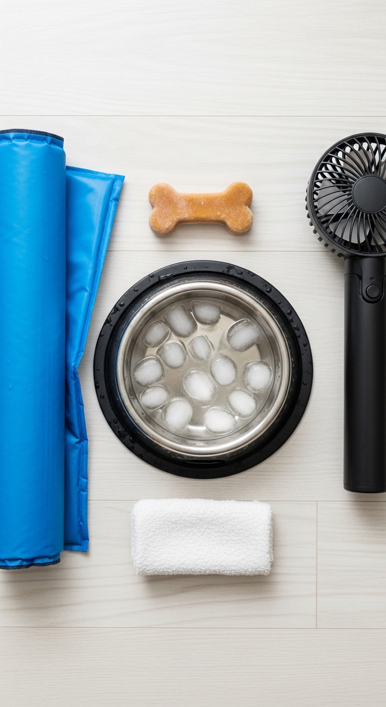 A dog bowl with ice cubes in it.