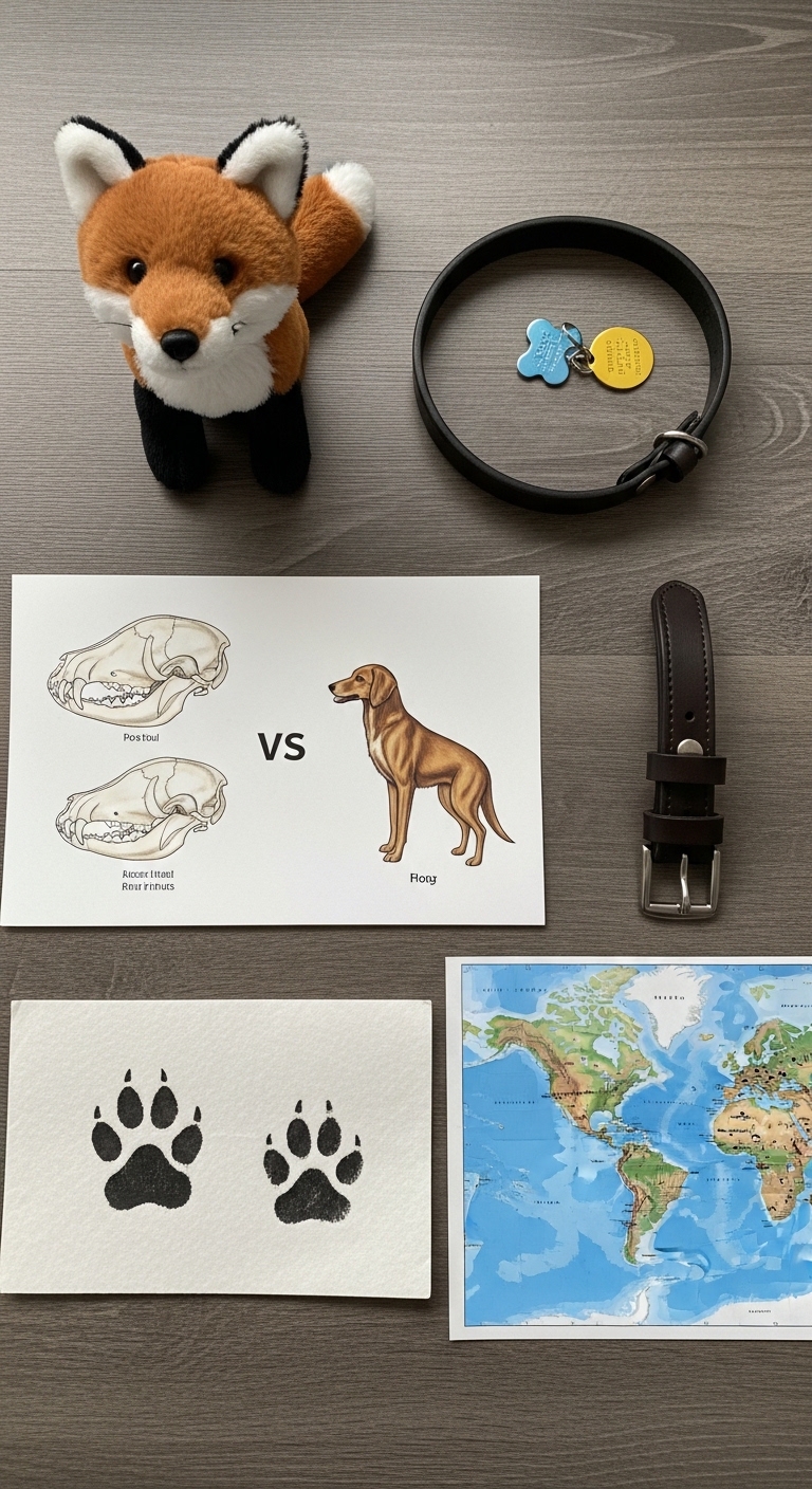 A fox and a dog are shown in a comparison chart.