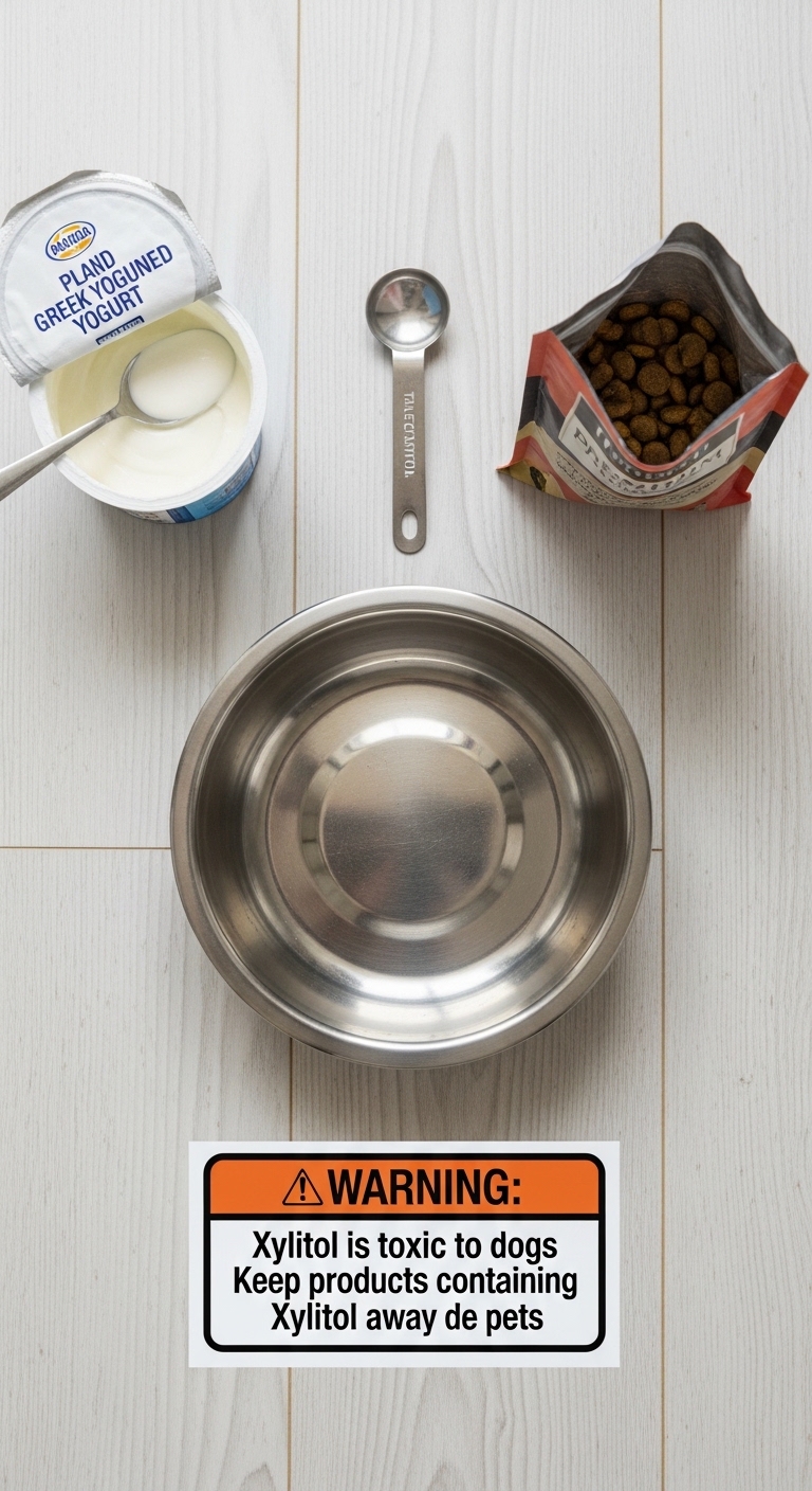 A bowl of yogurt and a spoon on a table.