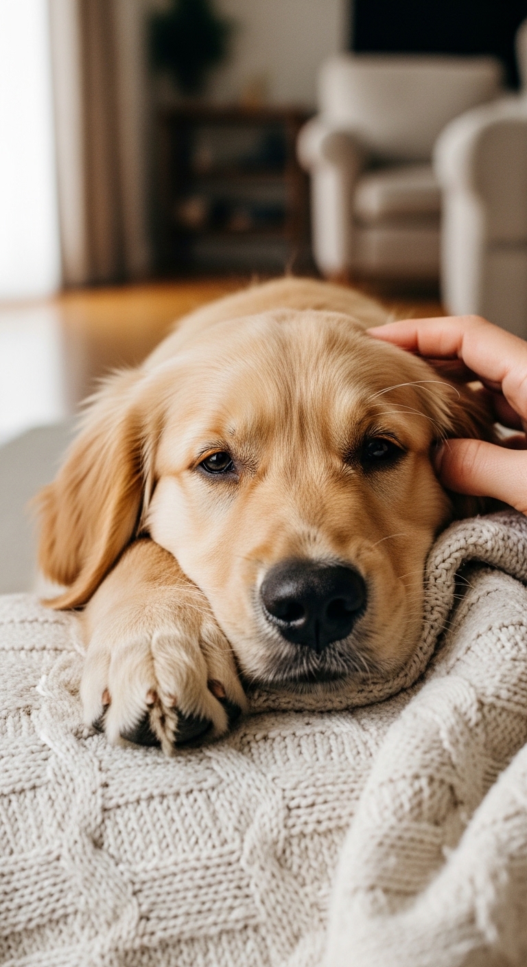 A dog with a cold.