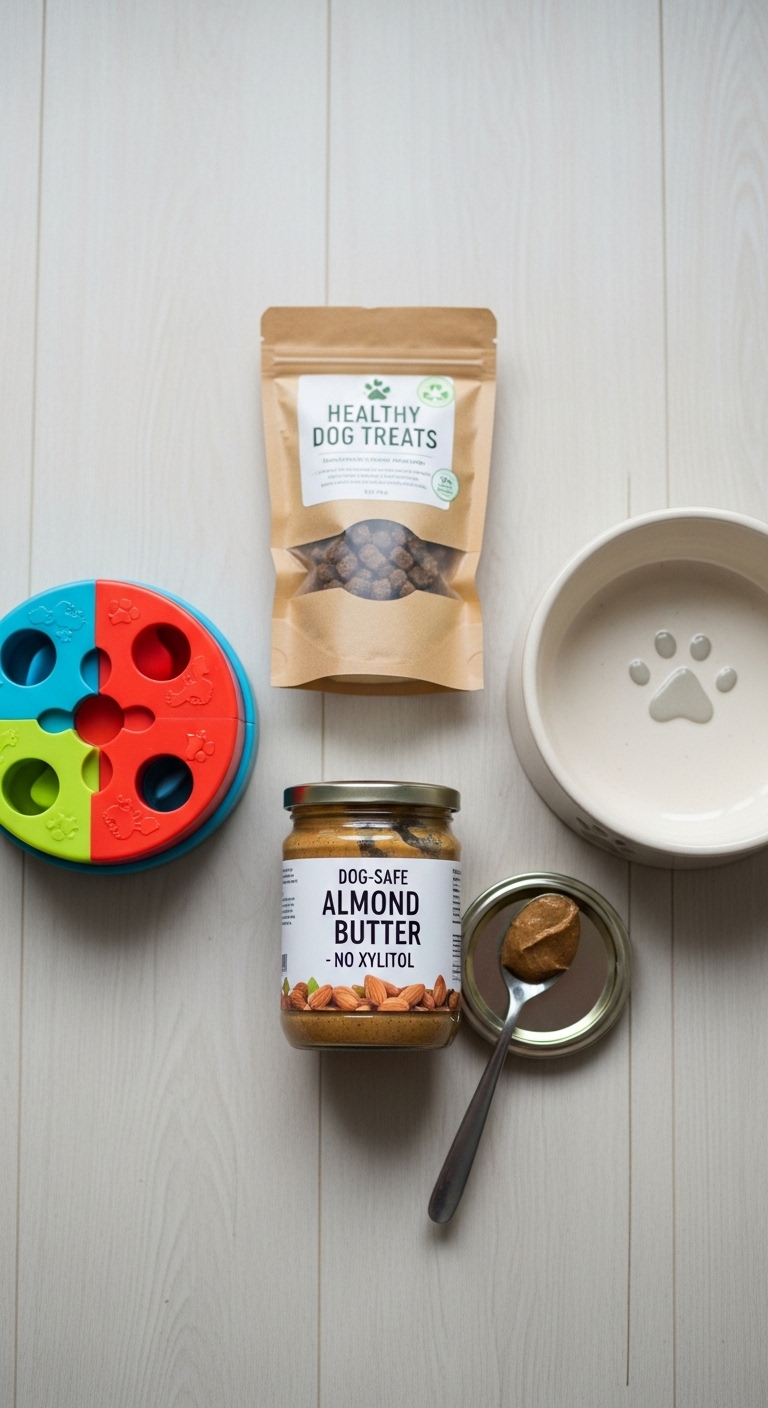 A jar of almond butter is on a table.