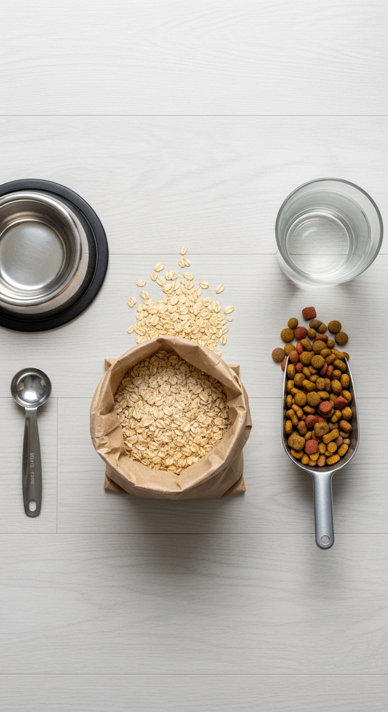 A bowl of oatmeal and a spoon.