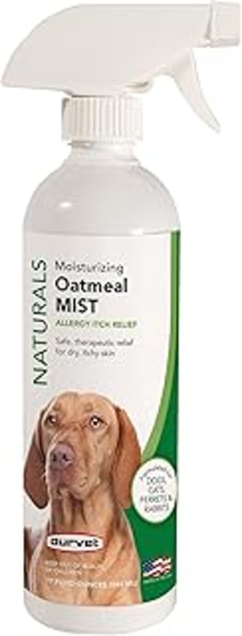 A bottle of Durvet Naturals Oatmeal Mist.