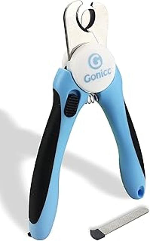 A blue gonicc dog and cat pets nail clippers and trimmers.
