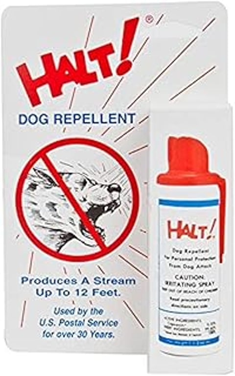 A can of Halt dog repellent.