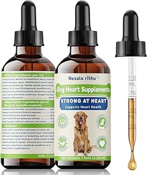 A bottle of dog heart supplements.