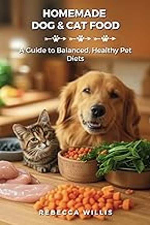 A cat and a dog are sitting next to a bowl of food.