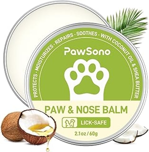 A can of Lick-Safe Dog Paw & Nose Balm with Coconut Oil.