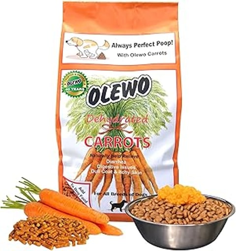 A bag of Olewo Original Carrots for Dogs Fiber.