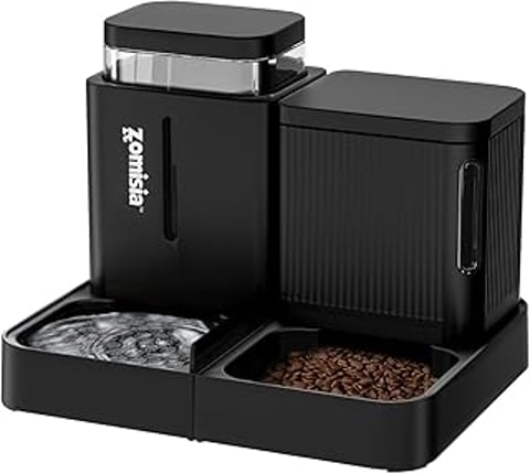 A black Zomisia automatic cat feeder and water.